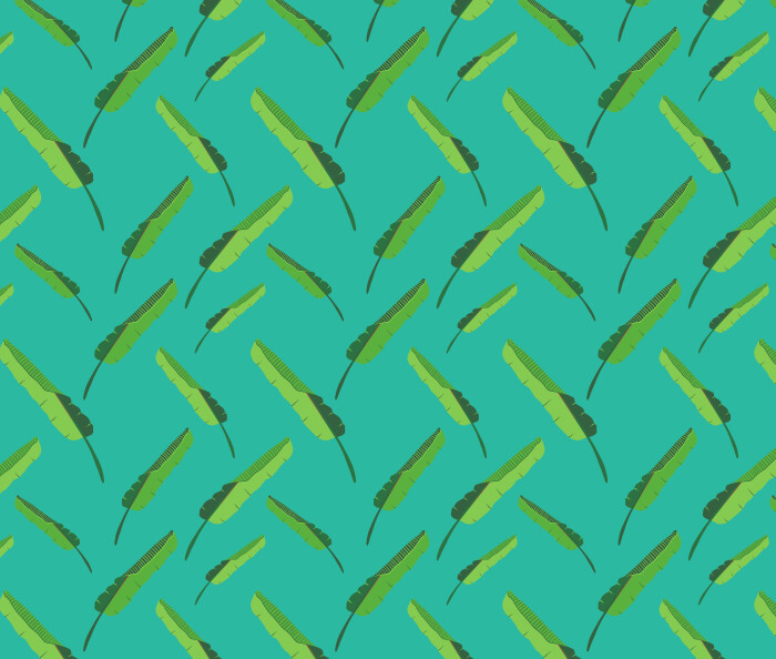 Teal banana leaves